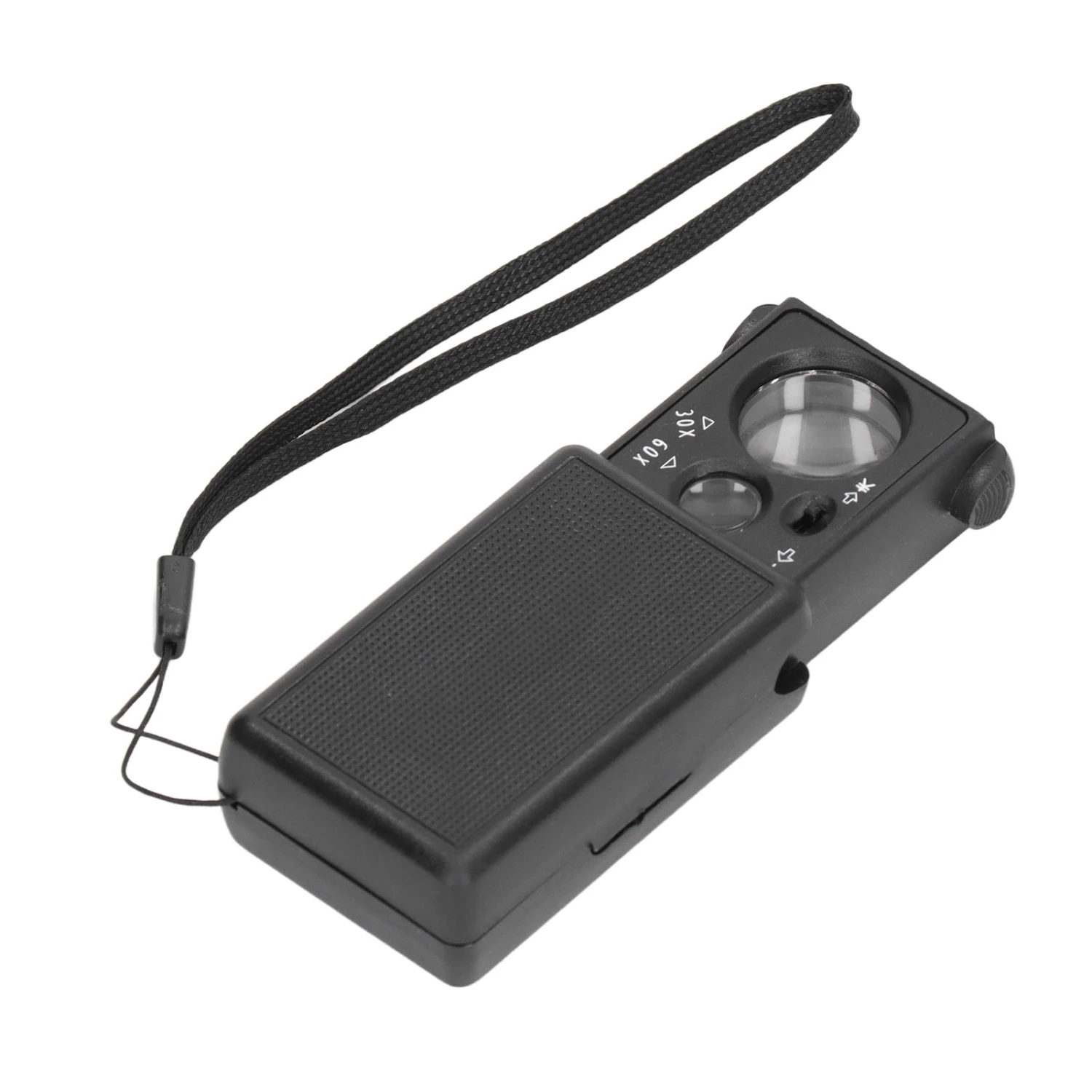 Slide Out Jewelers Loupe 30X 60X Optical Glass Lens Magnifying Glasses with LED Llight Money Detector Lamp for Appraisal