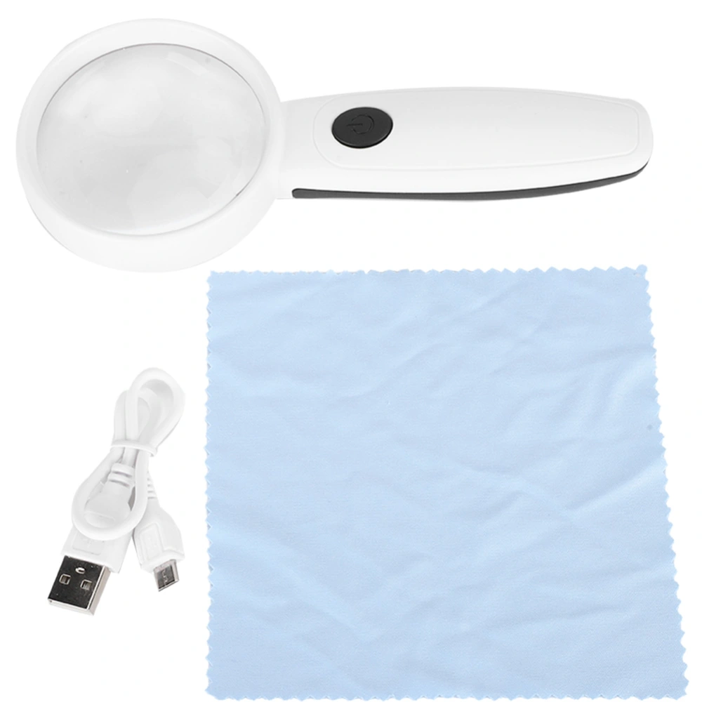 Magnifier HandHeld HighDefinition LED Light ABS Acrylic Charging Reading Magnifying Glass