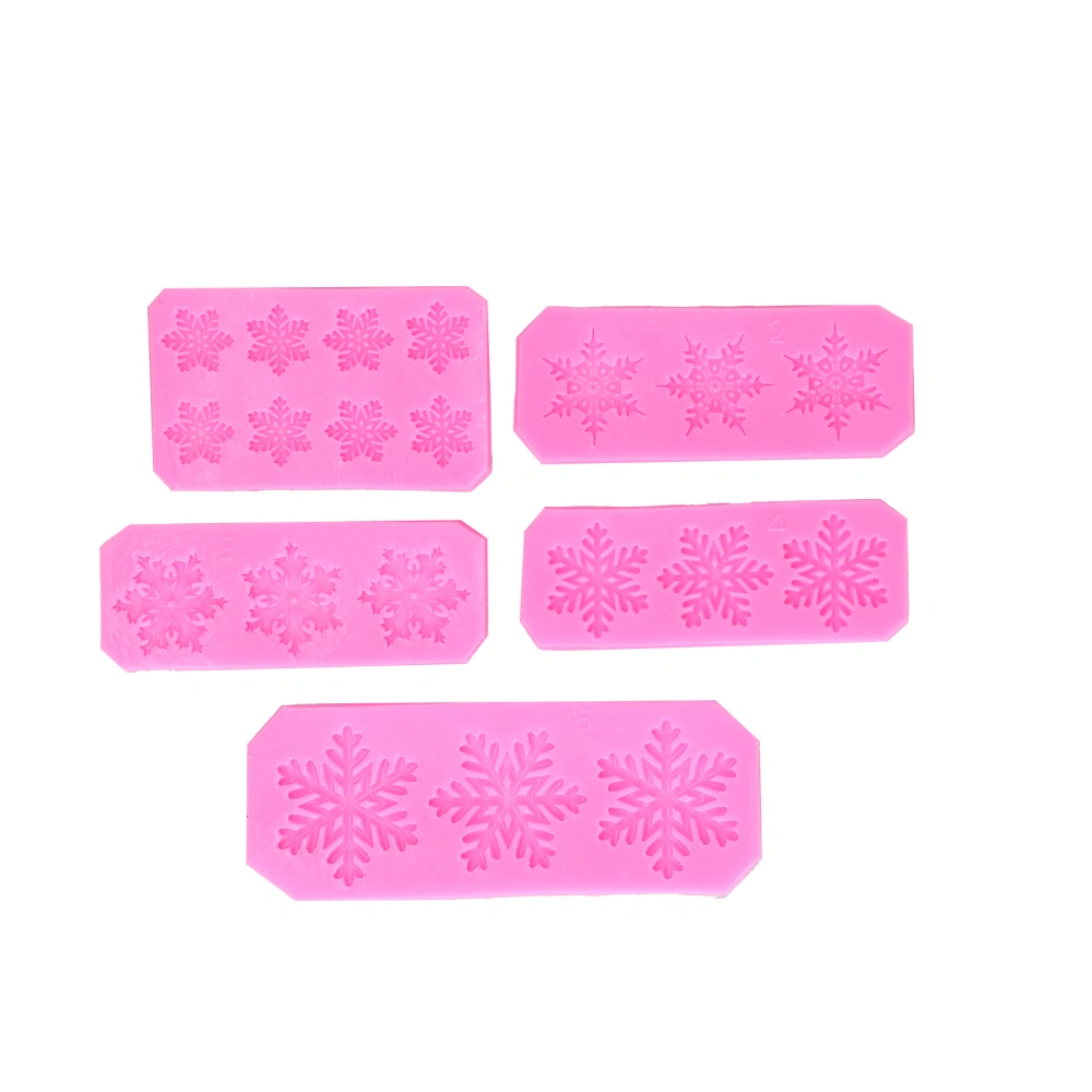 5Pcs Snowflake Molds No Viscous Design 5 Different Shapes Flexible Easily Use Clean Snow Silicone Mold for DIY