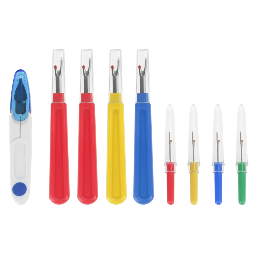 9 in 1 Thread Cutter Seam Ripper Plastic Handle Stitch Sewing Unpicking Tool Craft