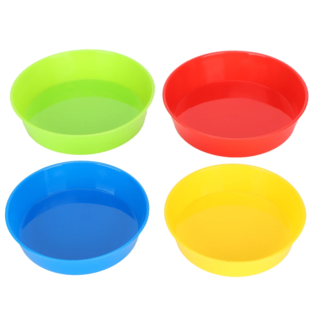 4pcs Plastic Artist Children Paint Tray Palettes Student Craft DIY Round Pallets Accessory