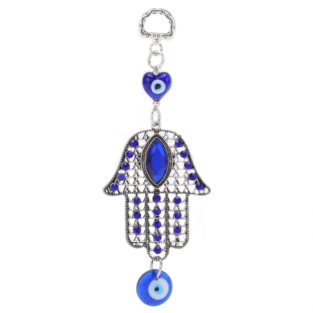 Blue Eye Ornament Hollow Out Retro Good Luck Evil Eye Decor Elegant Alloy Glass Evil Eye Wall Decor for Home Decoration