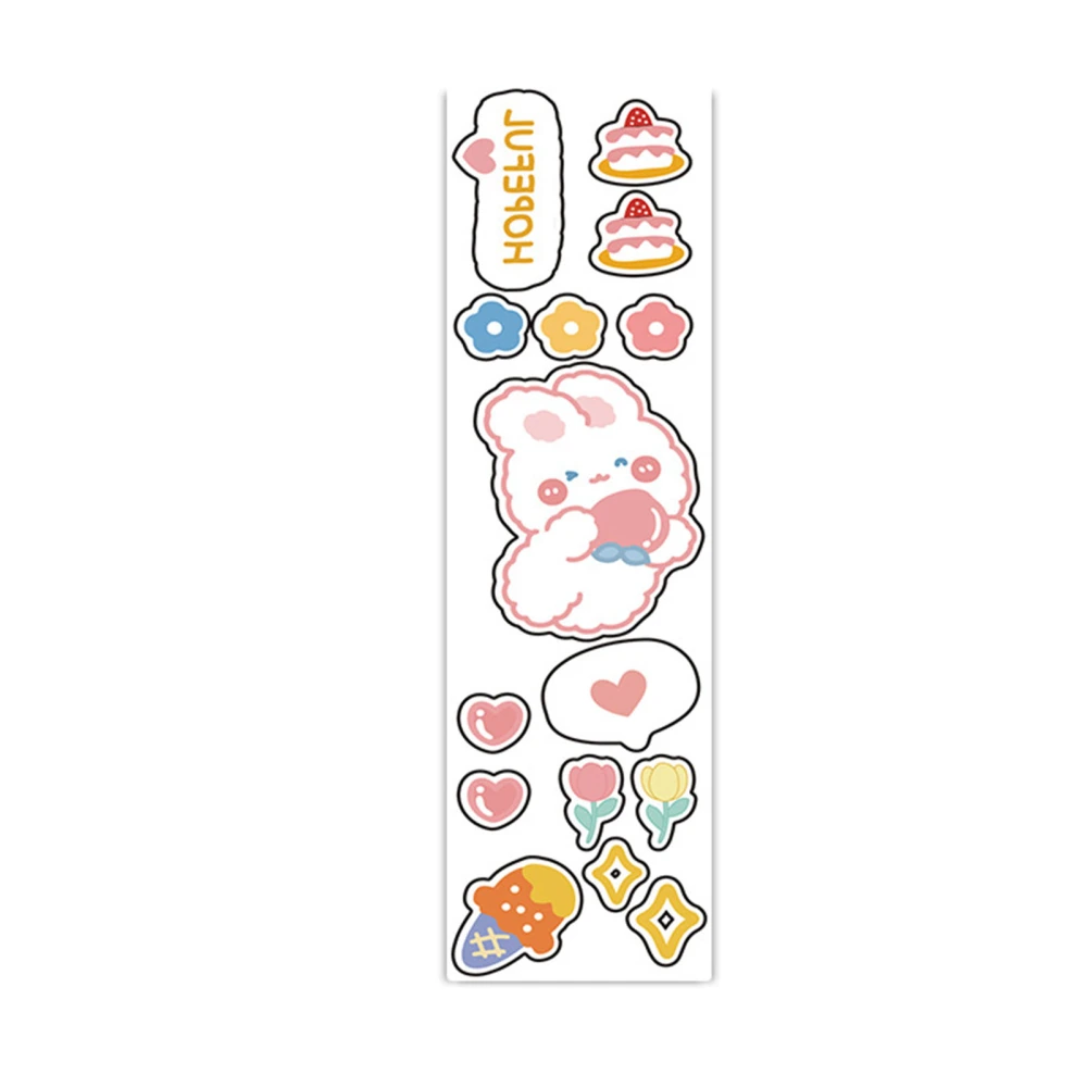 Cute Stickers Easy to Peel Waterproof Cute Cartoon Animal Style Exquisite Clear Pattern Kawaii Stickers for Book DIY Peach Bunny