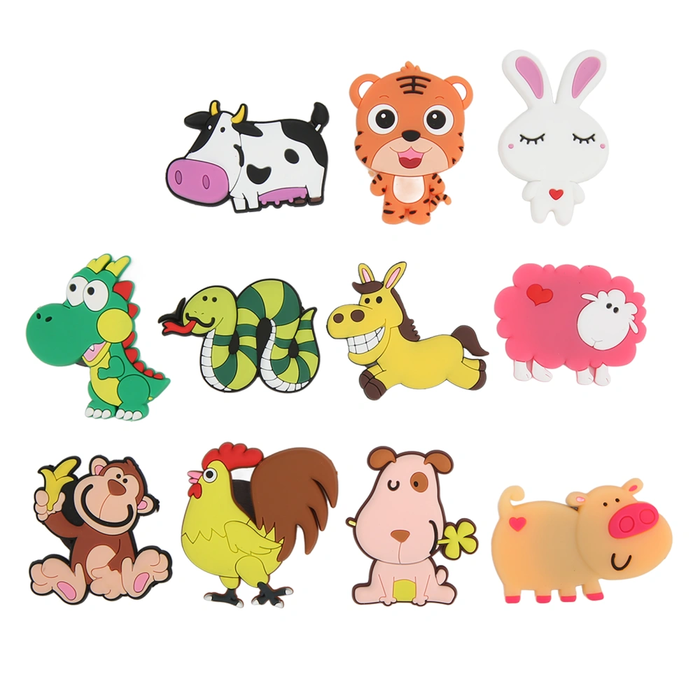 11PCS Fridge Animal Magnet Strong Magnetic 3D Effect Animal Magnets Vivid Twelve Chinese Zodiac Fridge Magnet for Fridge