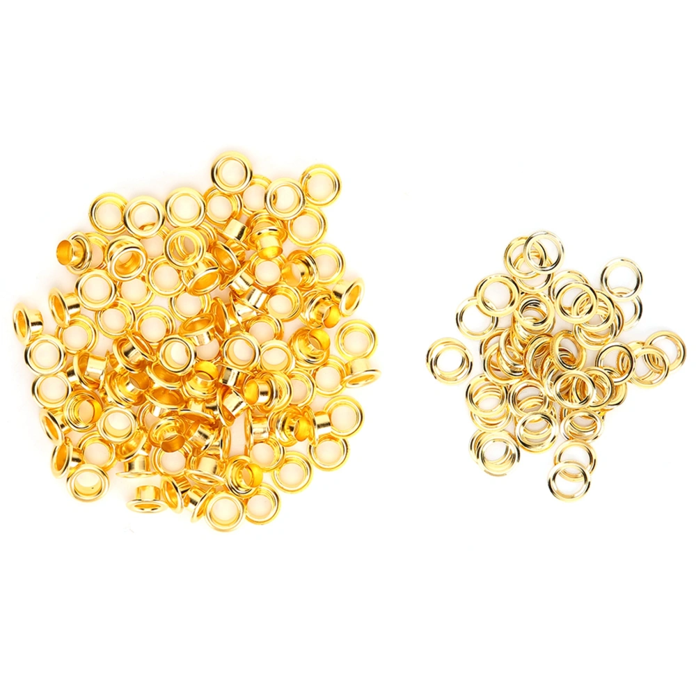 200Pcs 6mm Shoes Grommet Hollow Hole Rivet DIY Hand Made Brass Gold Leather Accessories