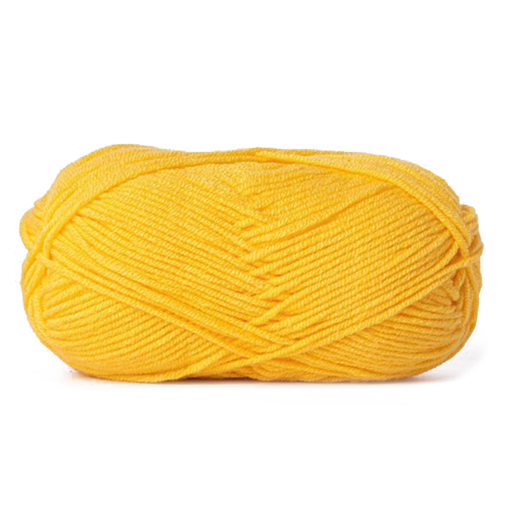 Cotton Yarn Bright Yellow Soft Elastic Skin Friendly Wide Application Knitting Yarn for Clothes Hat Scarf