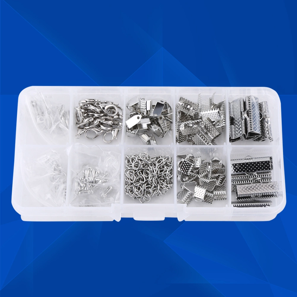 Crafts Jewelry Making Kit Findings Supplies Accessary Assortment (Silver)