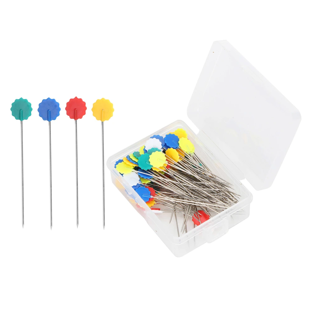 100pcs Flower Head Sewing Pins Flat Head Straight Quilting Pins for Sewing DIY Projects#1