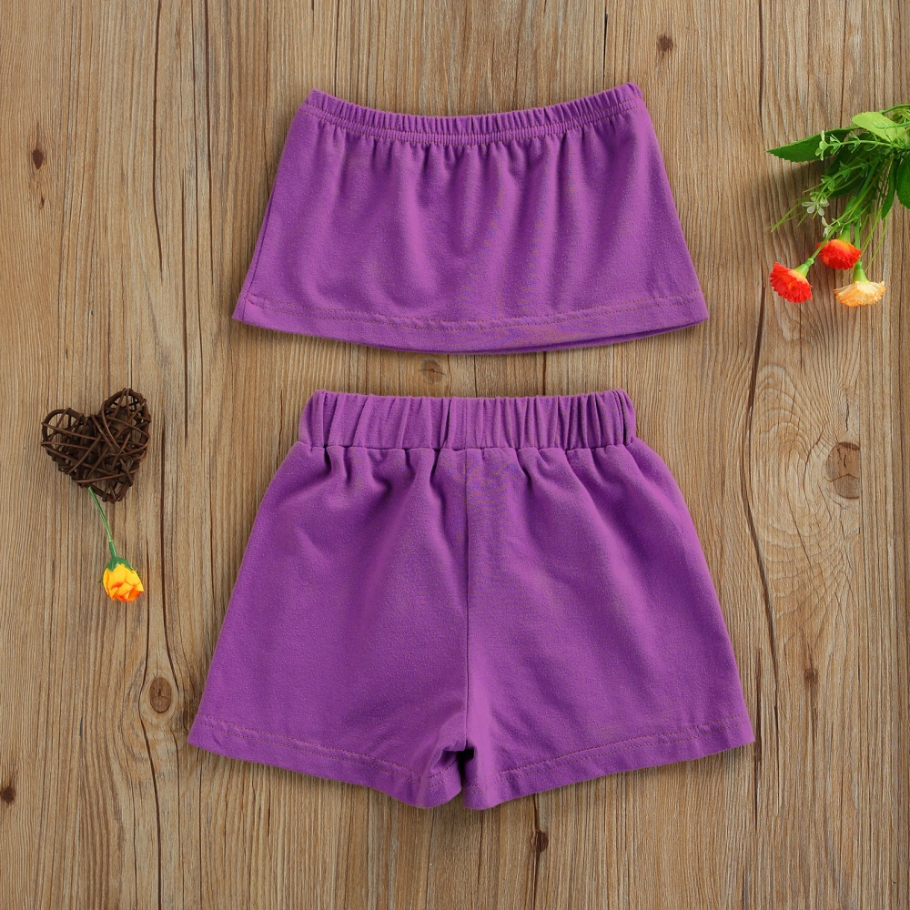 Baby Wrap Top + Shorts, Bow Decoration, Elastic High Waist Clothing