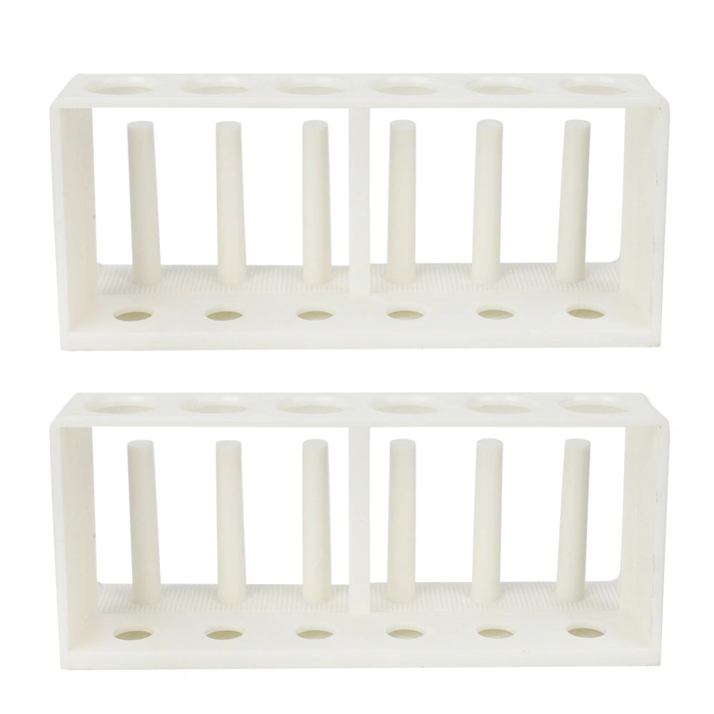 2pcs 6 Hole 6 Pillar Test Tube Rack White Plastic Centrifuge Tube Holder Lab Supplies