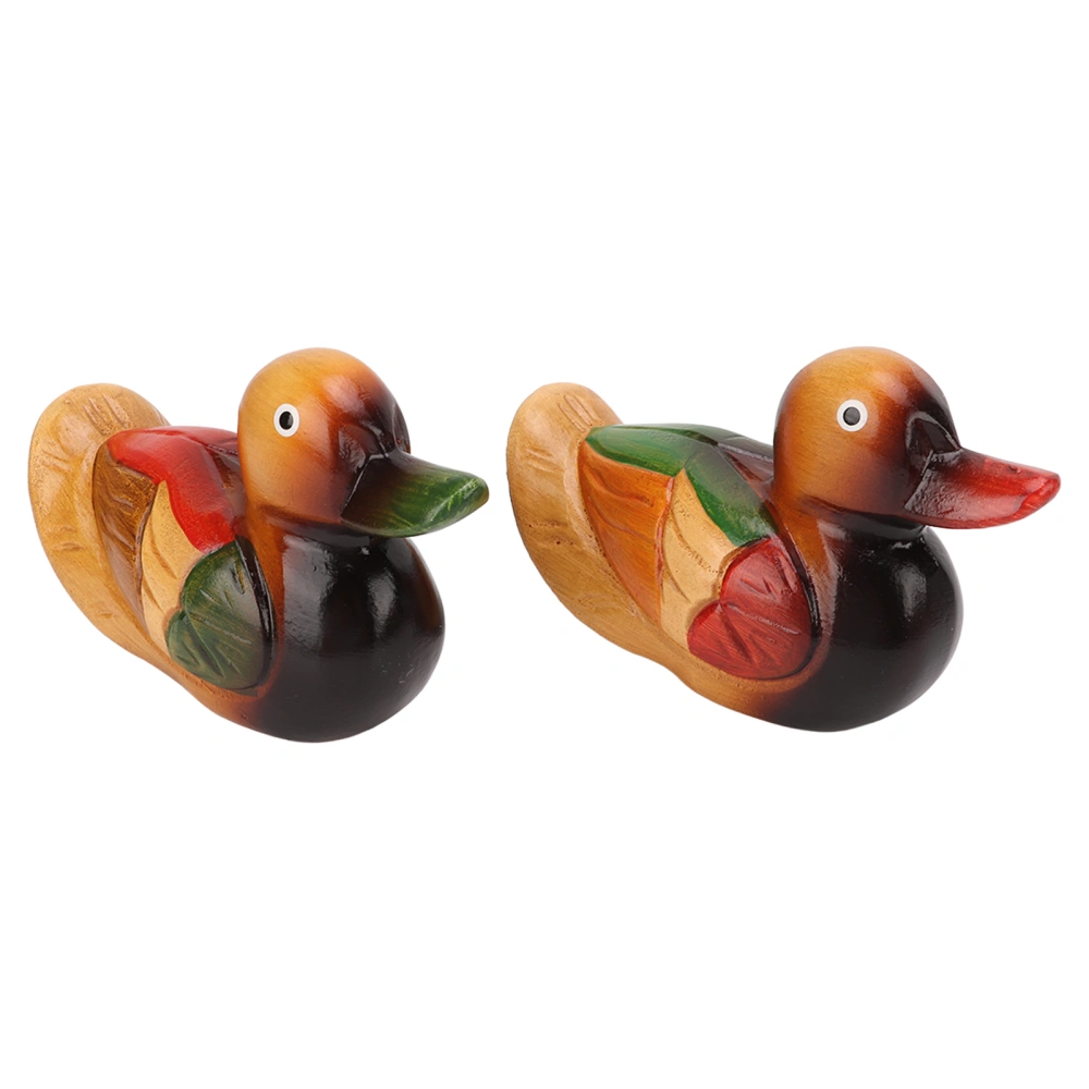 Wooden Mandarin Duck Statues Hand Painted Color Lasting Safe Paint Garden Bird Statue for Home Yard Decoration Gifts