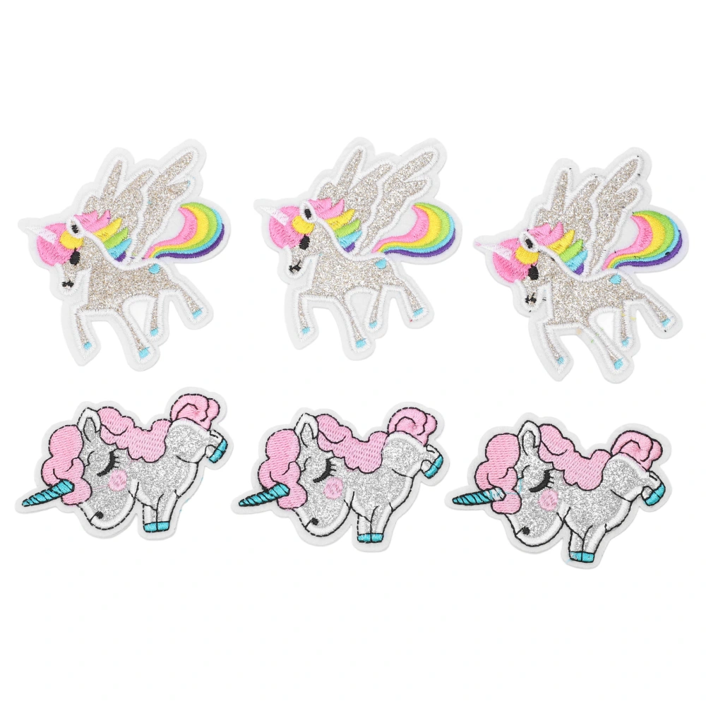 6Pcs Iron On Patches Licorne Design Safe Washable Durable Cotton Wide Application Iron Patches for Shirt Jean Jacket