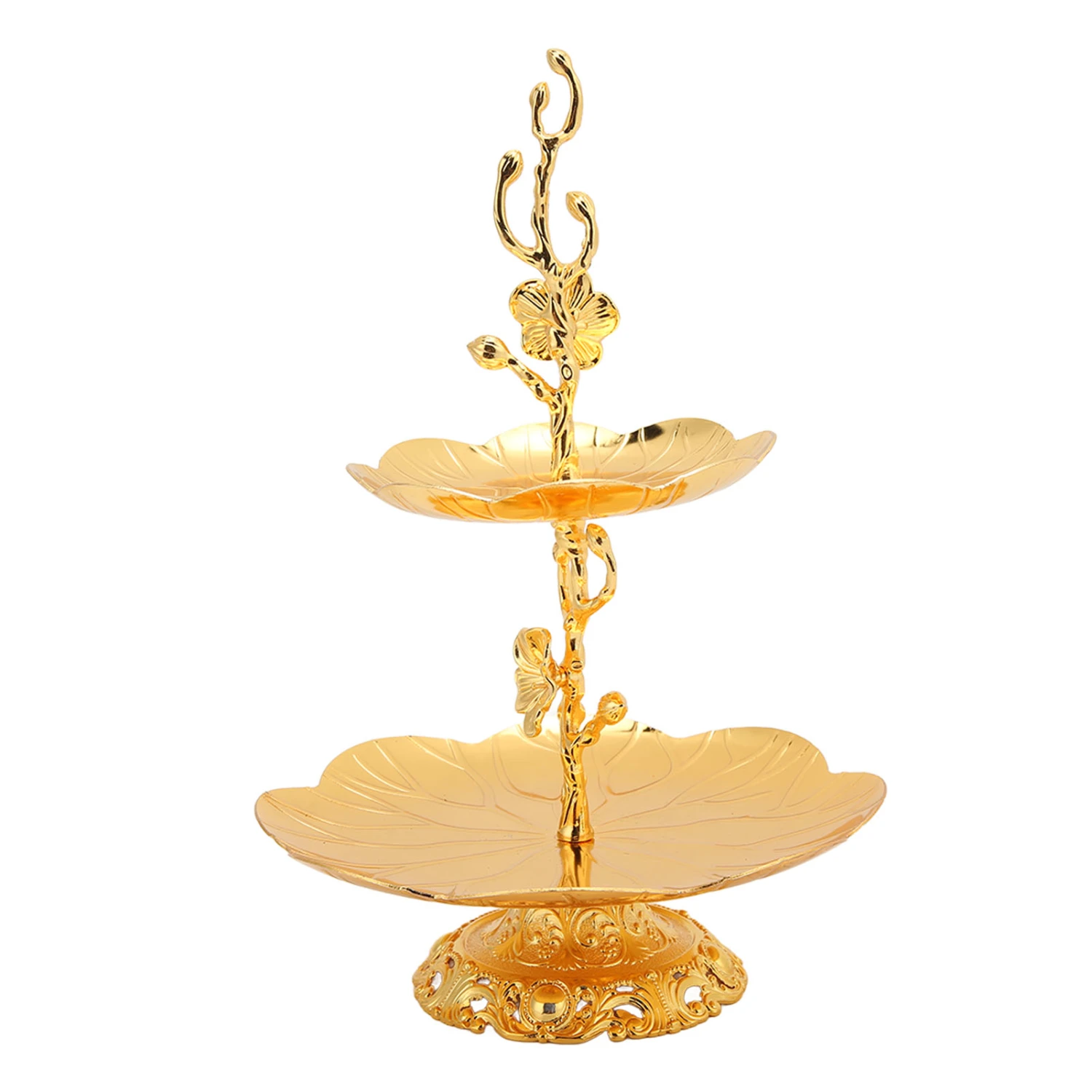 2 Layer Cupcake Stand European Style Gold Cupcake Stand Easy Assemble Two Tiered Tray for Candy Dessert Dried Fruit