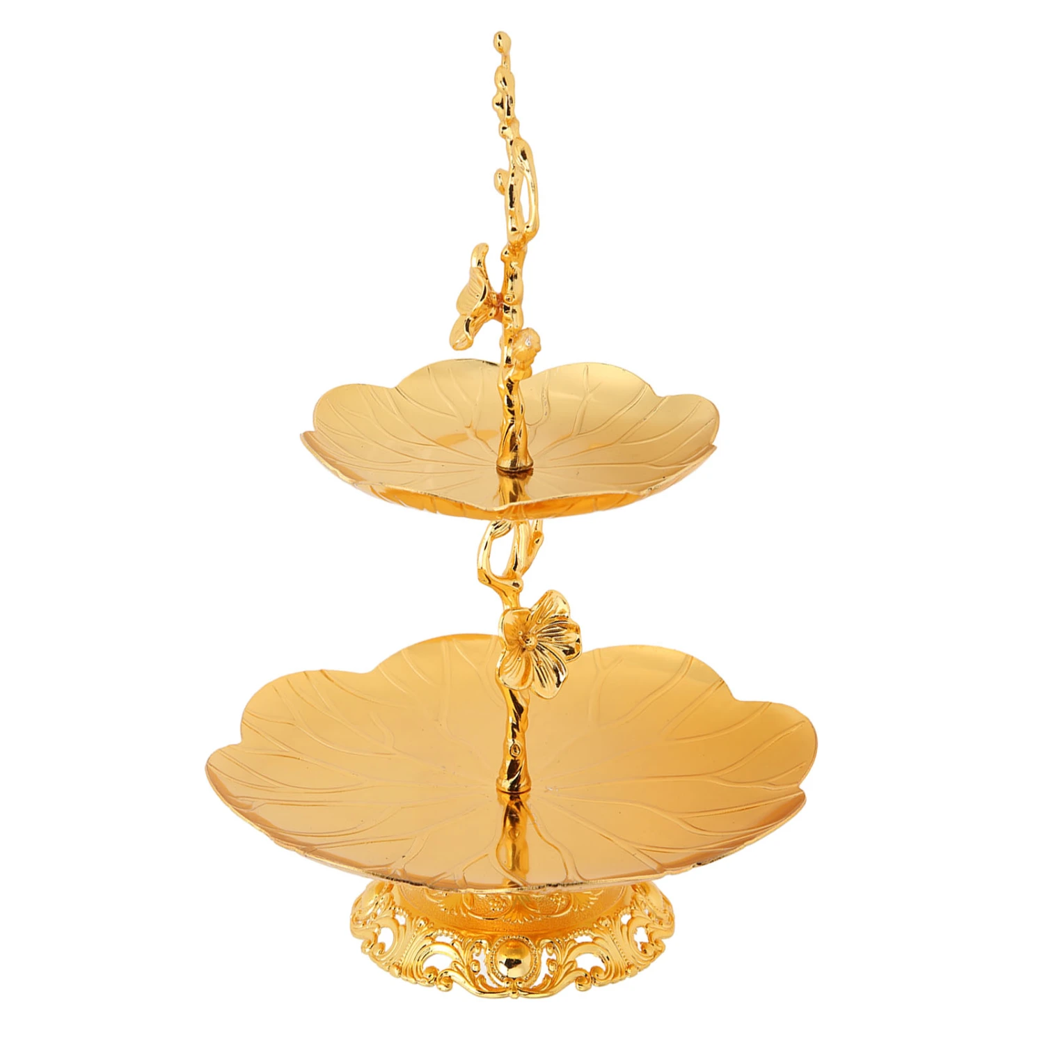 2 Layer Cupcake Stand European Style Gold Cupcake Stand Easy Assemble Two Tiered Tray for Candy Dessert Dried Fruit