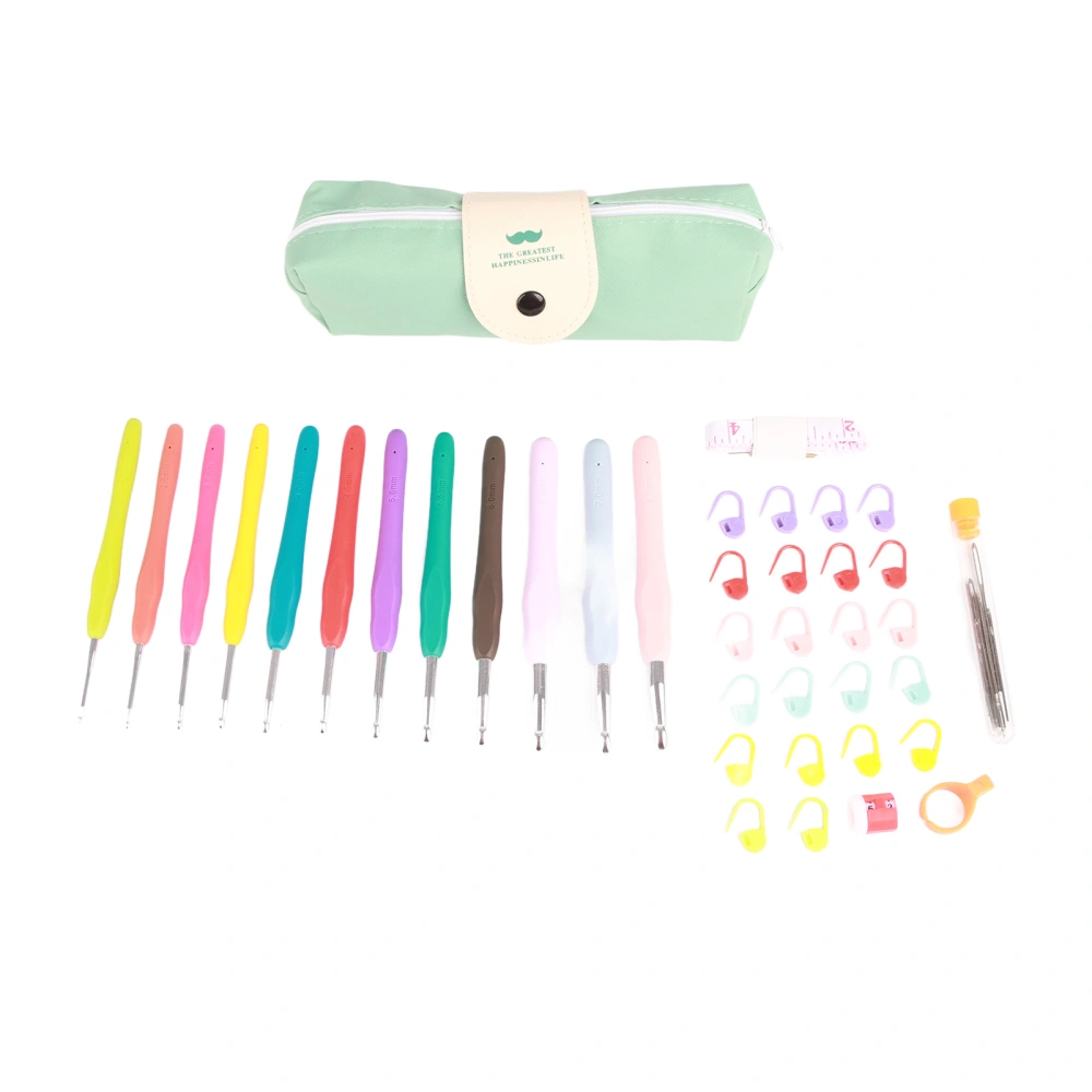 46pcs Crochet Hook Set with Workbag Colored Easy to Identify Ergonomic Crochet Needle Knitting Hook for Travel