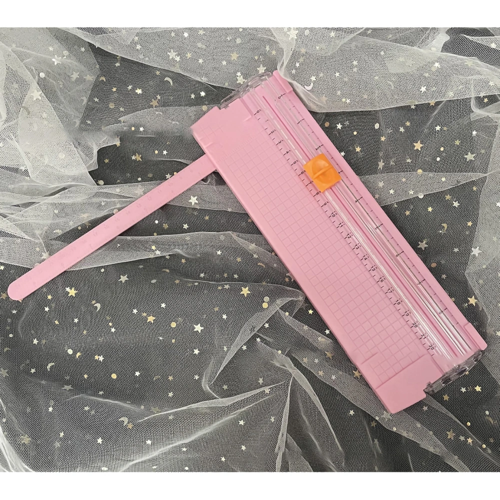 Small Paper Cutter Lightweight Mini Portable Foldable Paper Cutting Board A4 Paper Trimmer for Students Pink