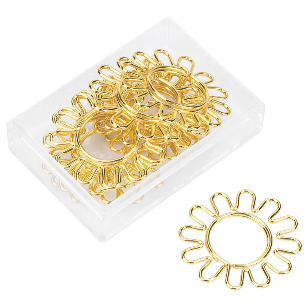 10pcs Sunflower Shape Paper Clips Bookmark Marking Document Organizing Clip Stationery Supplies