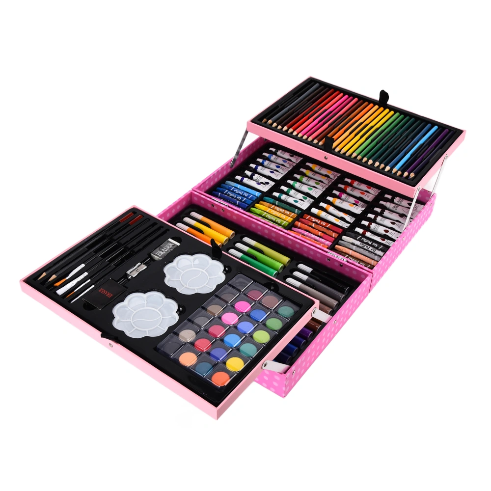 Drawing Art Box Washable Odorless Colorful Safe Pigment 2 Layer Aluminum Box Art Set