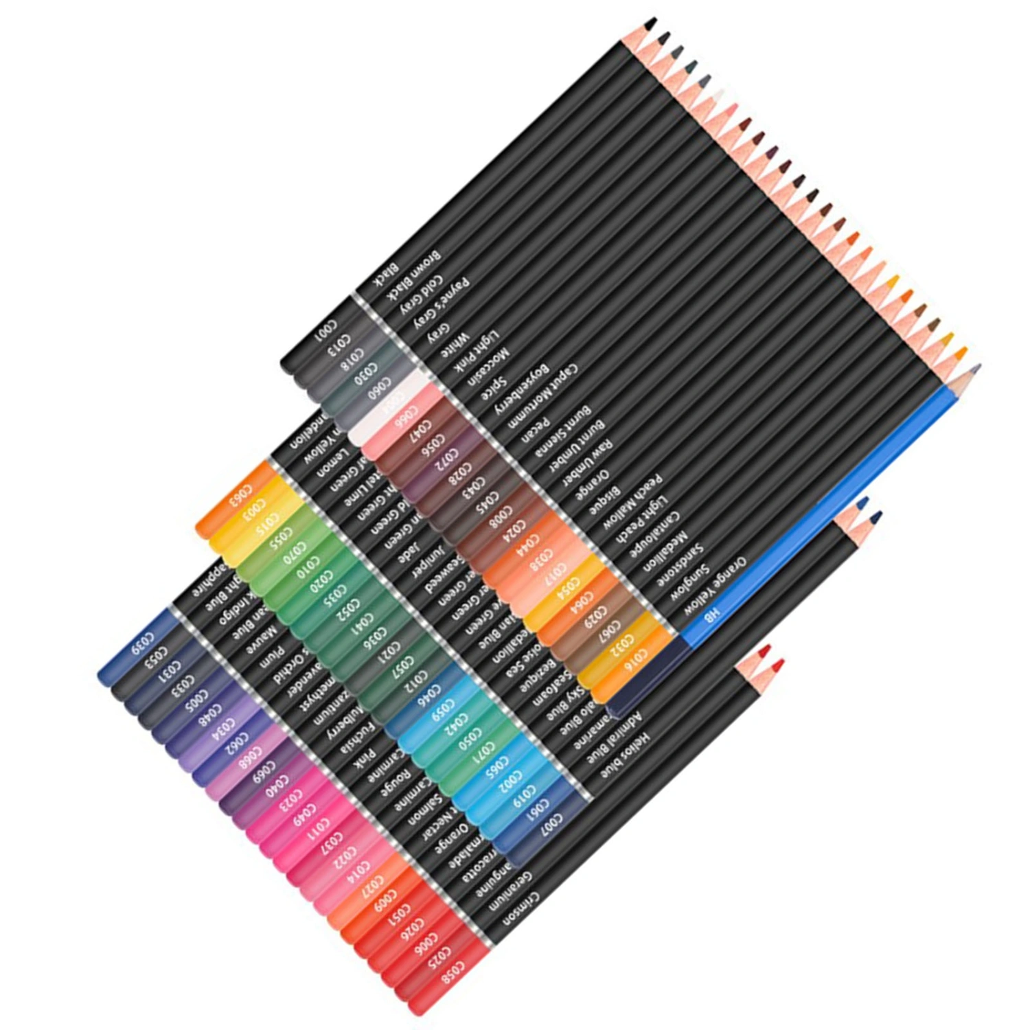 72 Colored Pencils with Eraser Pencil Sharpener Strong Colouring Easy to Grip Oily Color Pencil for Child