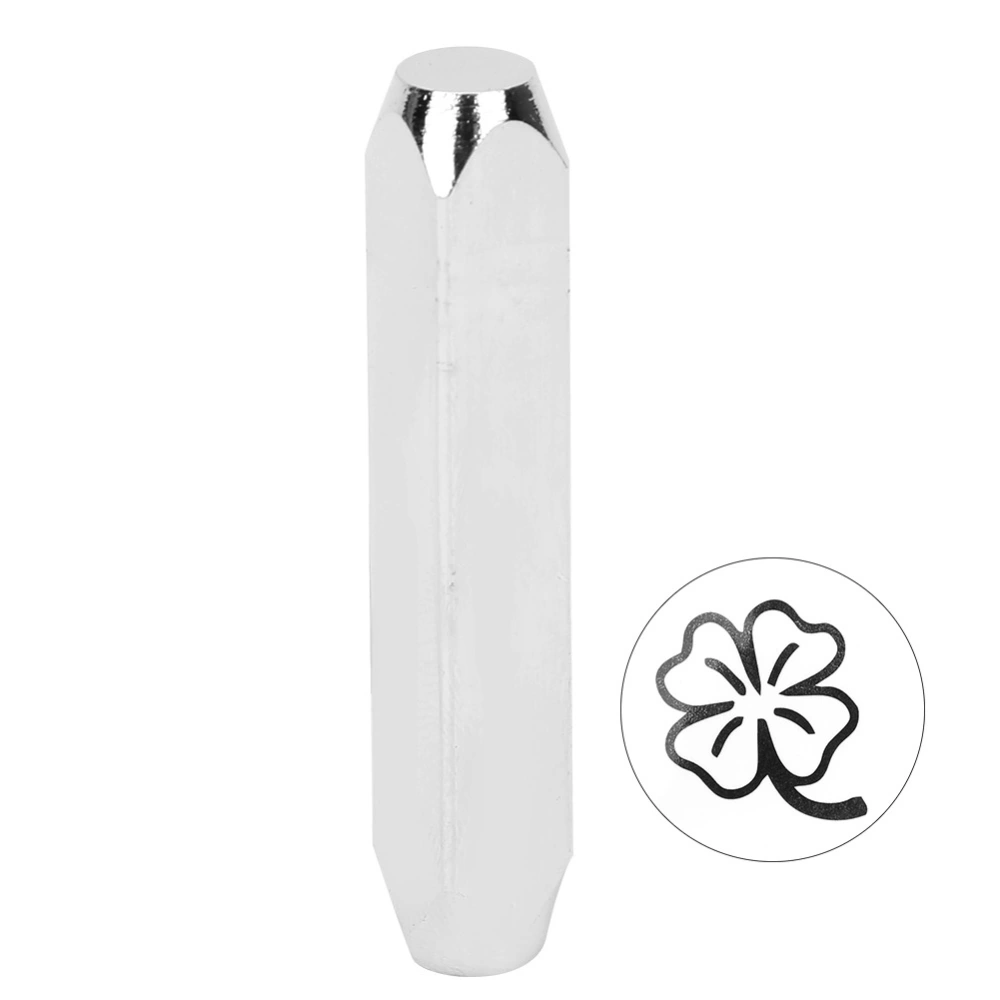 6mm 1/4in Carbon Steel Design Stamp Punch Stamping Tool for DIY Leather Wood Jewelry Craft(Four Leaf Clover )