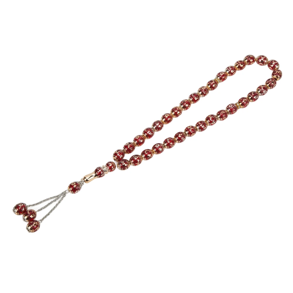 Prayer Beads Multiple Colour Exquisite Appearance Optical Maser Engraving Muslim Prayer BeadsRed