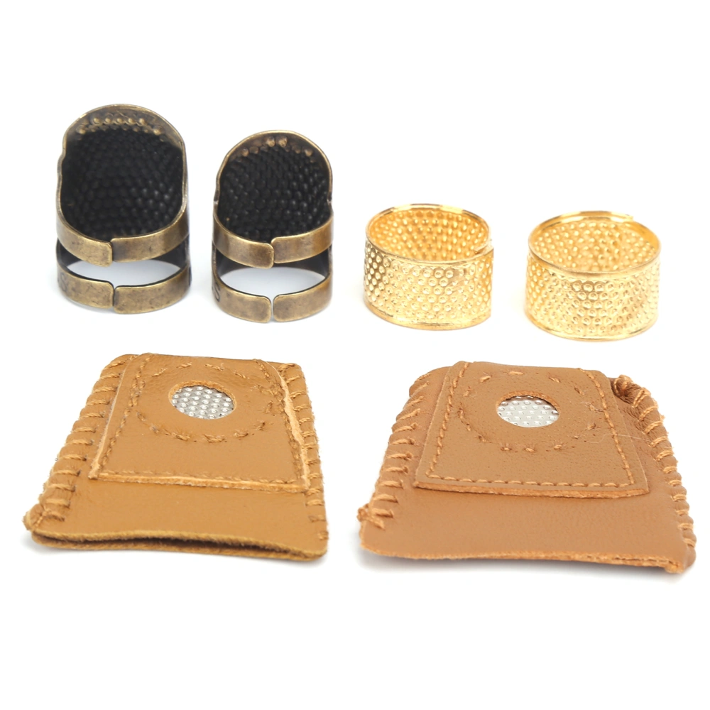 Sewing Thimble Brass Reusable Durable Metal Finger Protectors for Sewing Retro Hand Working