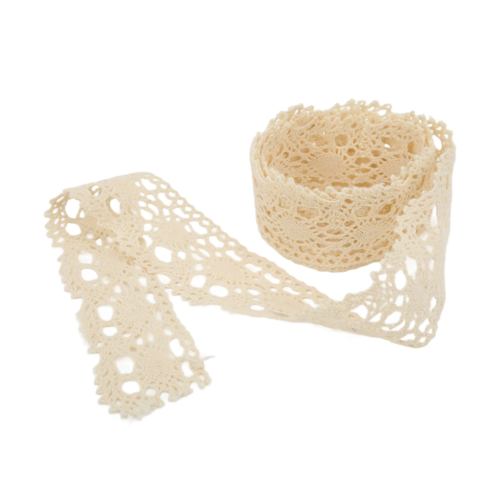 Lace Ribbon Cotton Thread 10 Yards Beige Decorative Accessories for DIY Clothing Decoration