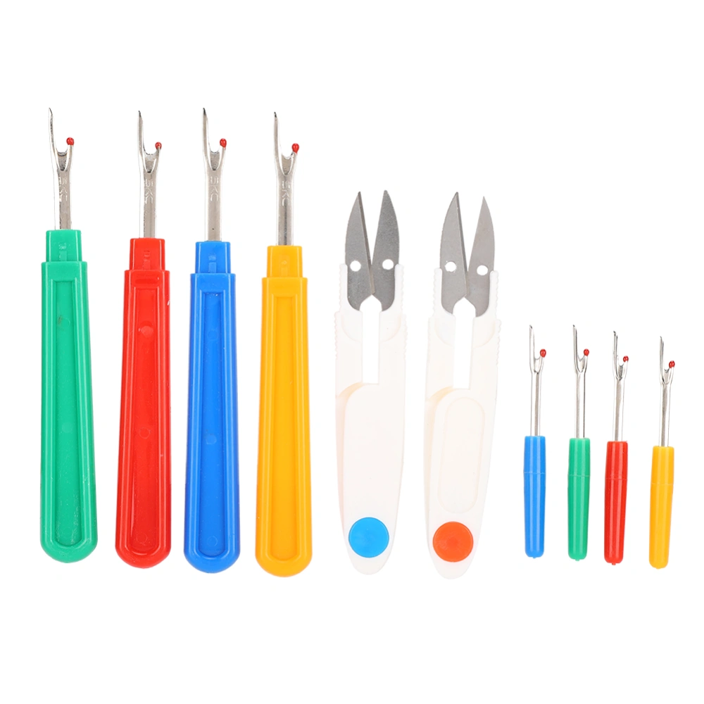 1 Set Colorful Sewing Tools Sewing Scissors Yarn Thread Cutter Seam Rippers with Plastic Handles