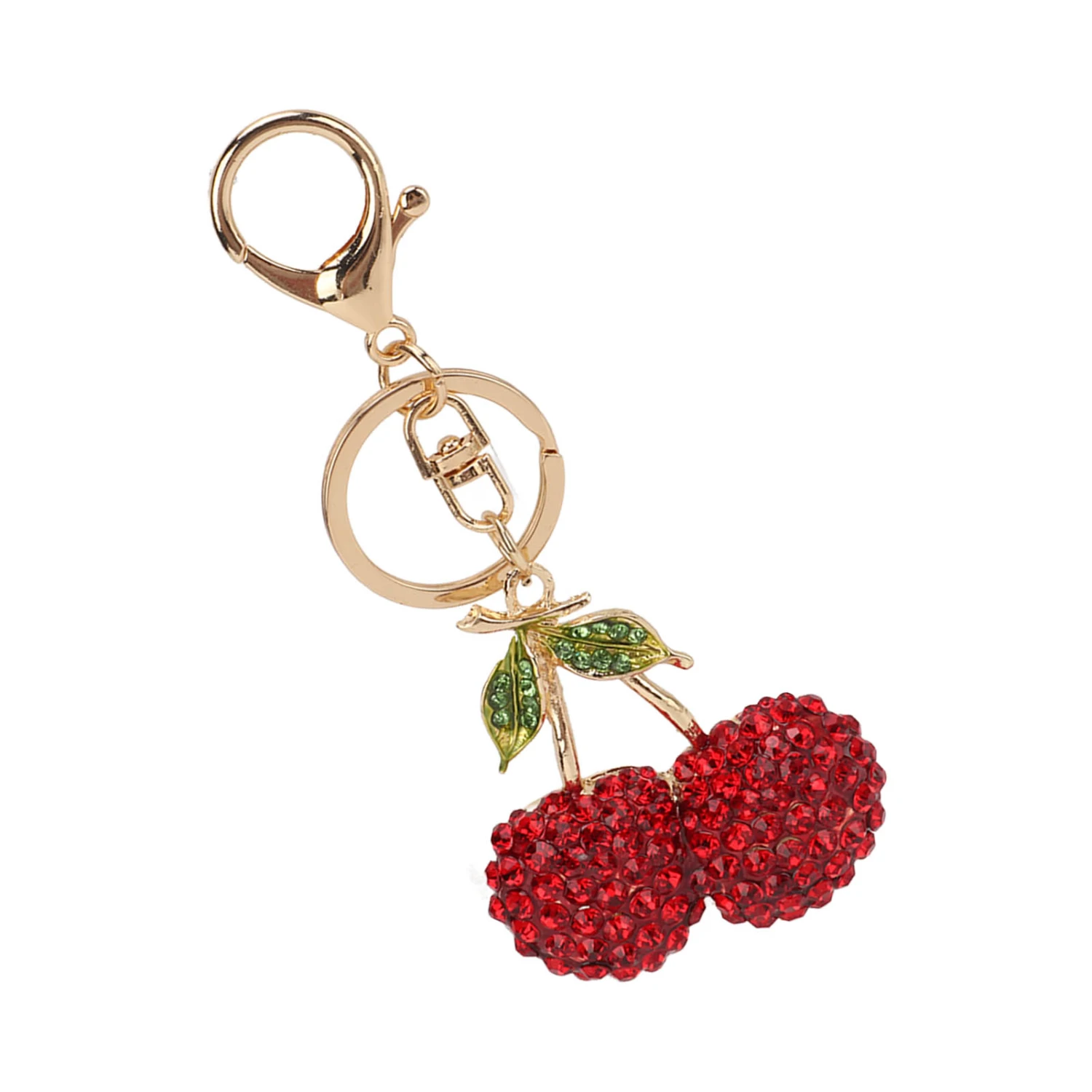 Cherry Keychain Cherry Shape Cute Fashion Car Keychain with Key Rings Hook Cute Keychain for Handbag Decor for Birthday Red