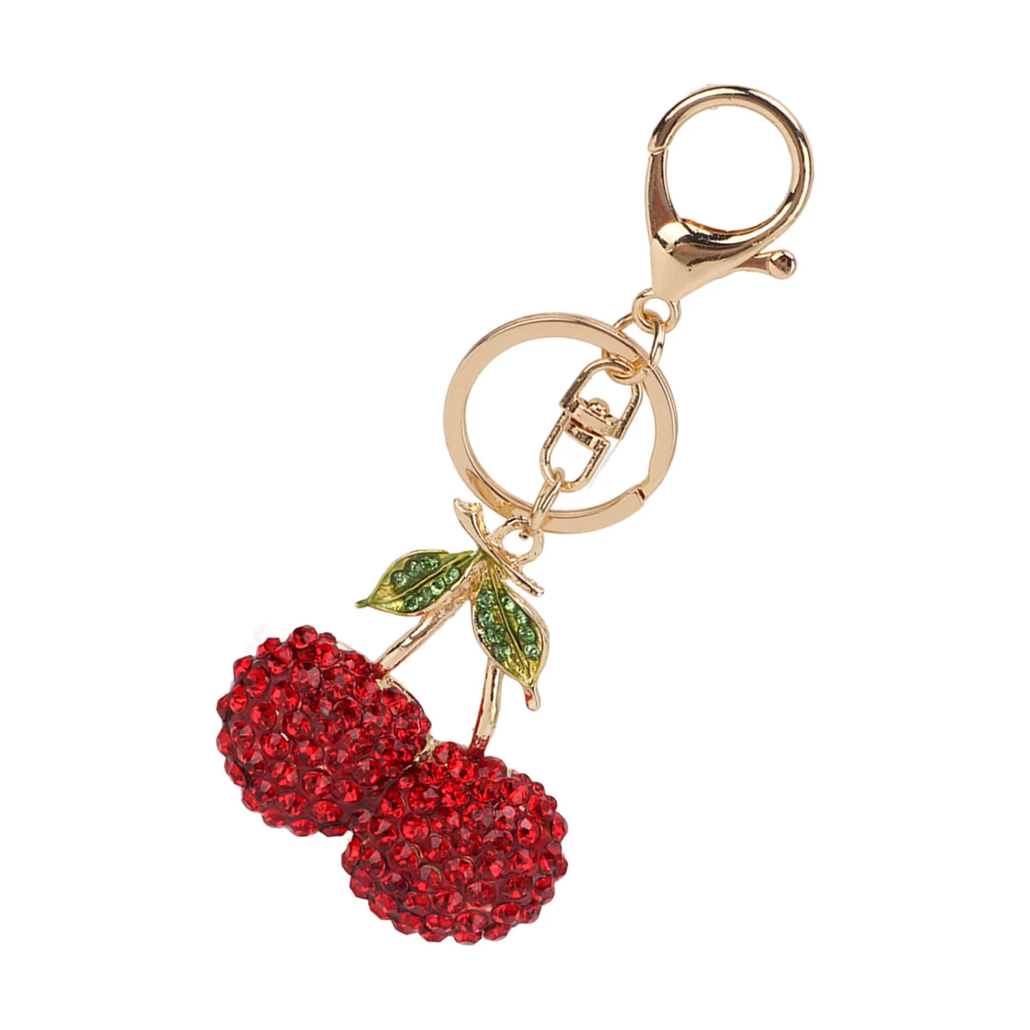 Cherry Keychain Cherry Shape Cute Fashion Car Keychain with Key Rings Hook Cute Keychain for Handbag Decor for Birthday Red