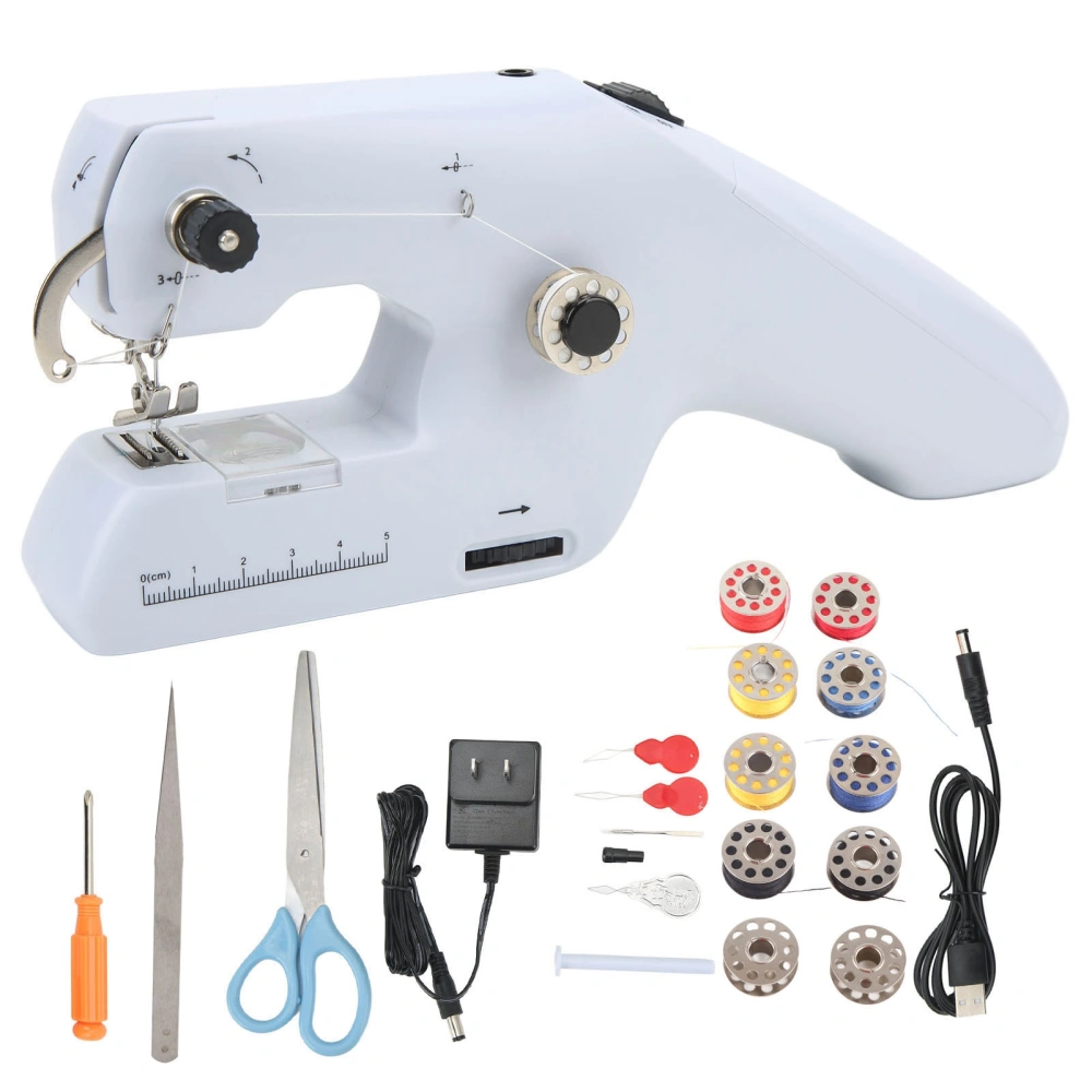 Handheld Sewing Machine Portable Electric Dual Line Sewing Machine with Ergonomic Handle Sewing Machine US Plug 110‑240V