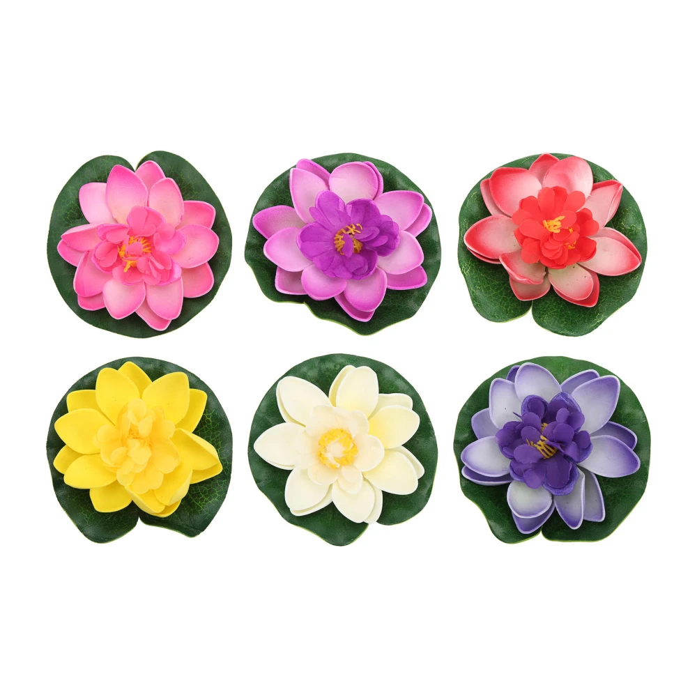 6pcs Artificial Pond Plants 6 Colors Lightweight Durable DIY Making Attractive Decorative Shooting Props for Pool