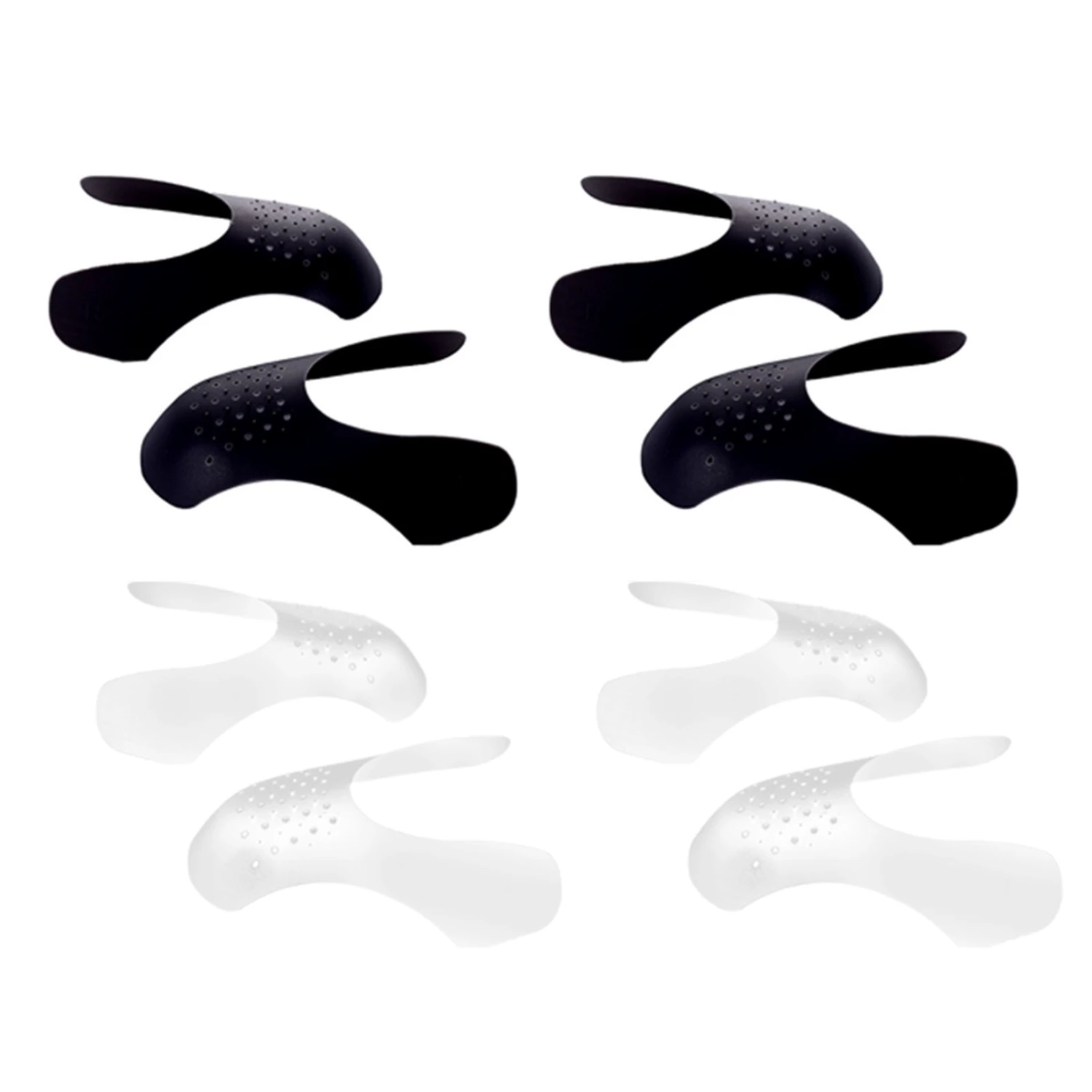 8 Pcs Crease Protectors Washable Reusable White Black Crease Guards for Men Gym Shoes
