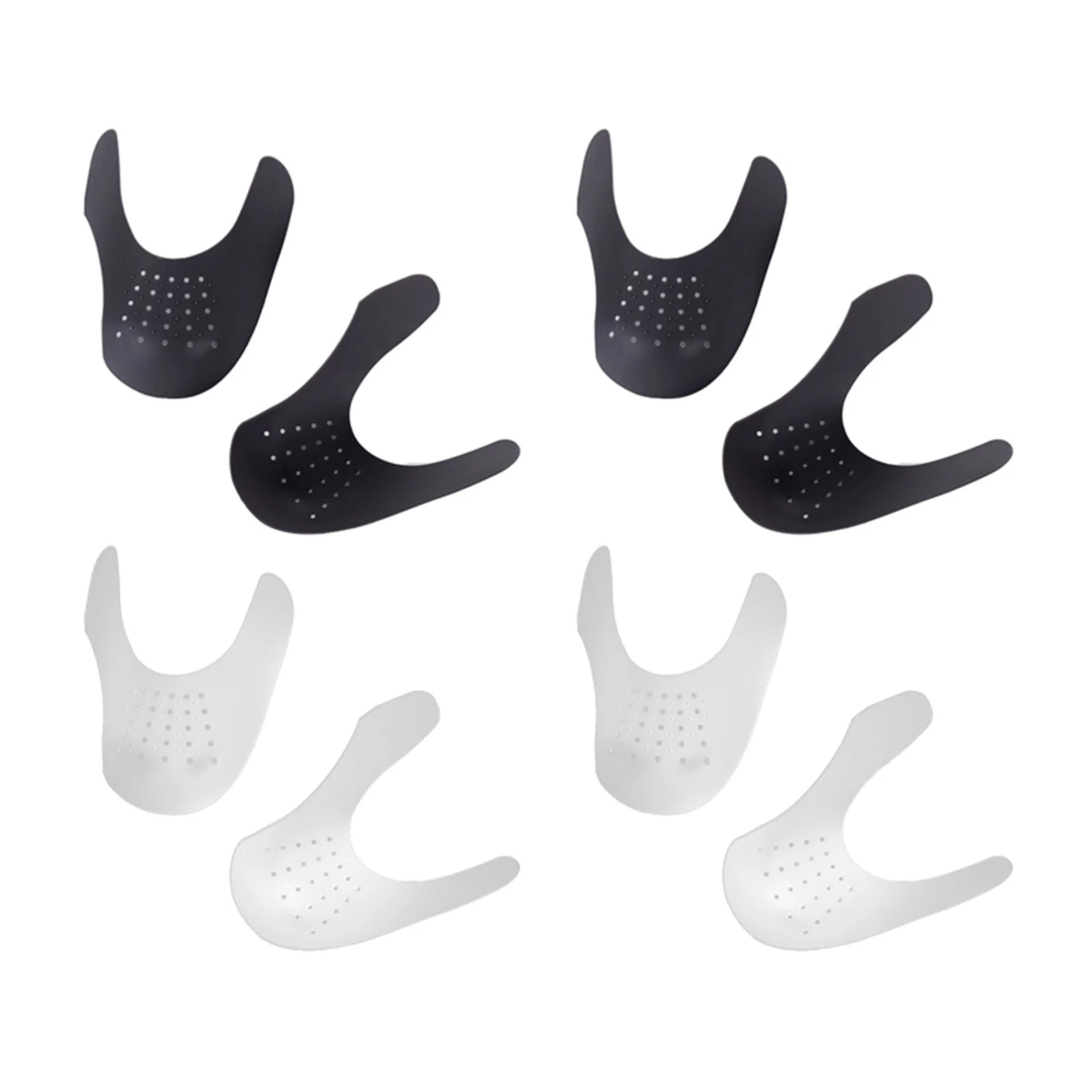 8 Pcs Crease Protectors Washable Reusable White Black Crease Guards for Men Gym Shoes