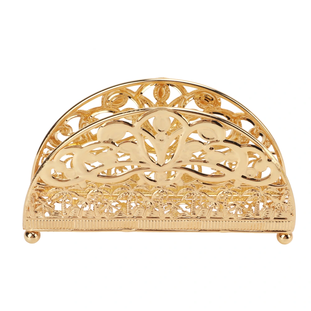 Napkin Holder Electroplating Hollow Iron Pattern Desktop Vertical Gold Metal Tissue Holder for Tables Kitchen Restaurant Bar