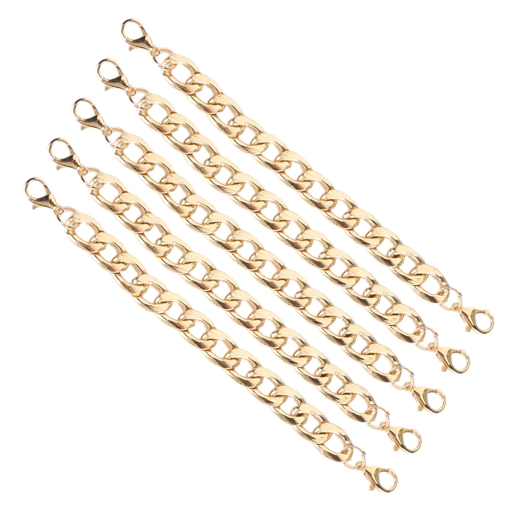 5Pcs Chain Iron Metal DoubleHead Buckle DIY Mobile Phone Case HandMade Bag Accessories(Gold )