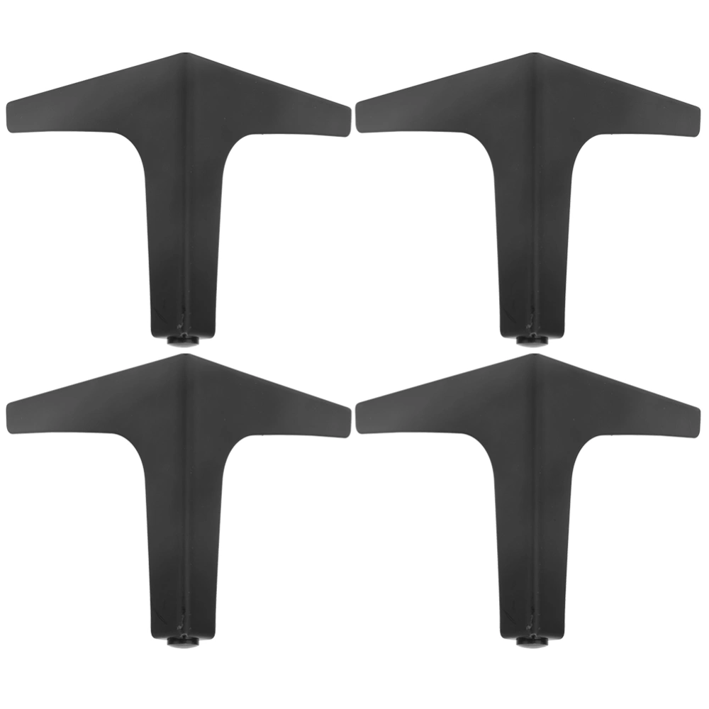 4 Pcs Iron Electroplated Furniture Cabinet Leg for Sofa Bedside Table Coffee Table10 cm (1.8mm Thick) Black