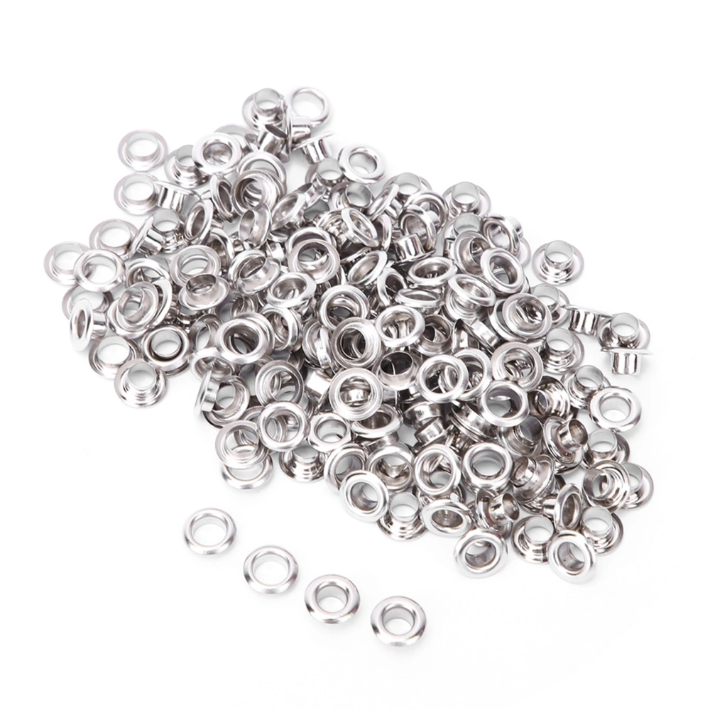 100 Set Brass Eyelet Clothing Bag Accessory Double Side 4mm Eyelet Grommet KitSilver