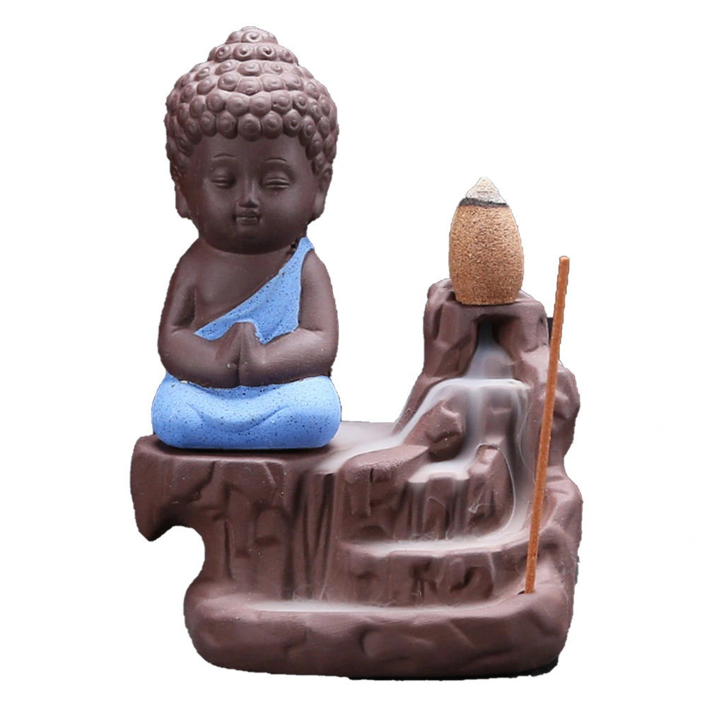 Backflow Incense Burners Cute Appearence Ceramic Home Decoration Ornament for Bedroom Tea Room Office Blue