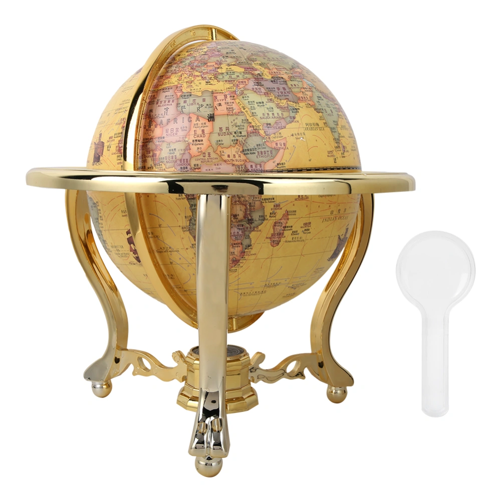 Antique Globe Gift Office Desk Decor Educational Tool Teaching Crafts with Compass25CM