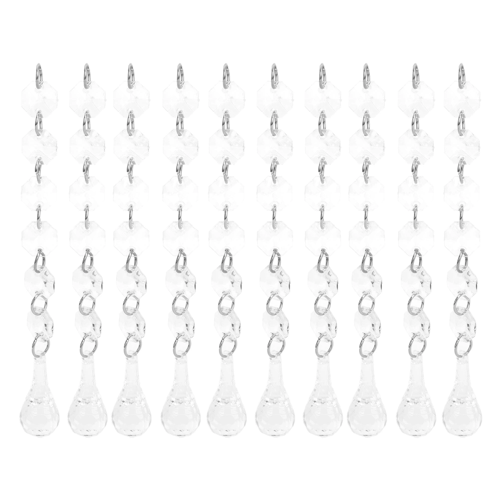 10PCS Acrylic Ceiling Pendant Cone 15cm Clear Long Drop Shape for Chandeliers Baby Room Christmas Tree