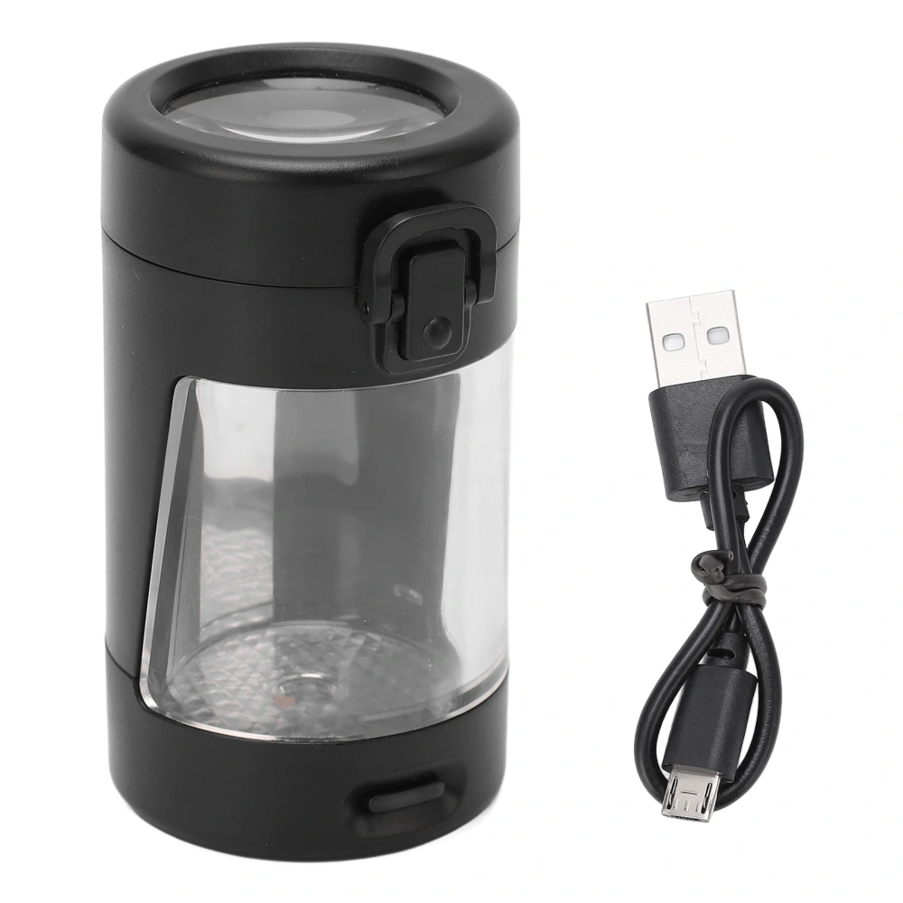 Smell Proof Container Black Portable Mini Spice Luminous Transparent Odor Proof Storage Box Jar with USB Cable