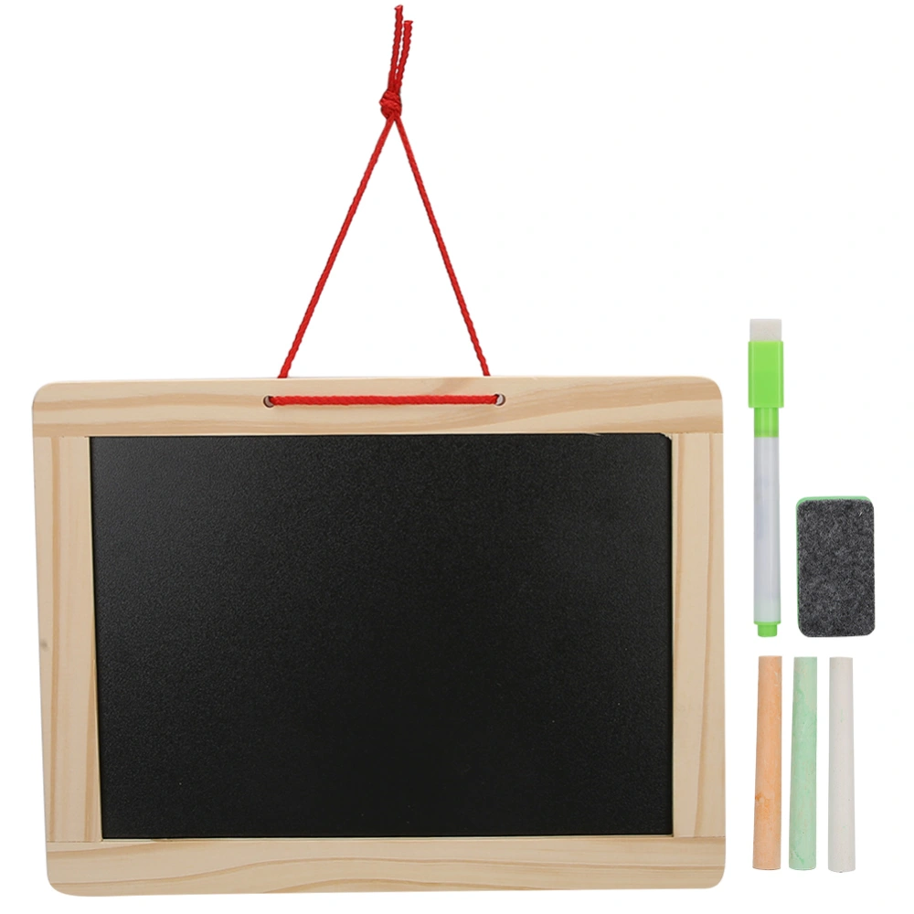 Children Wooden DoubleSided Hanging Magnetic Blackboard Writing Drawing Board (S)