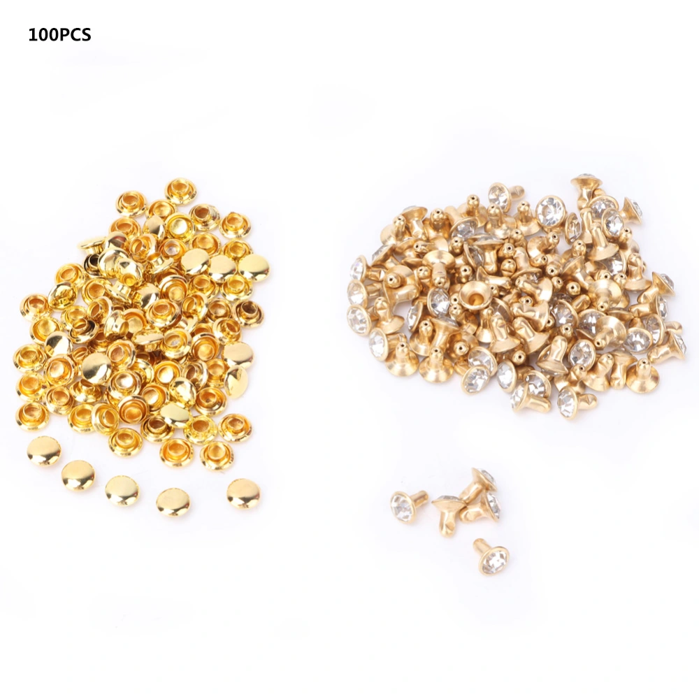 Cloth Crystal Inlay Rapid 6mm Rivets Spots Studs Cap for DIY Leather Craft Decoration(#3)