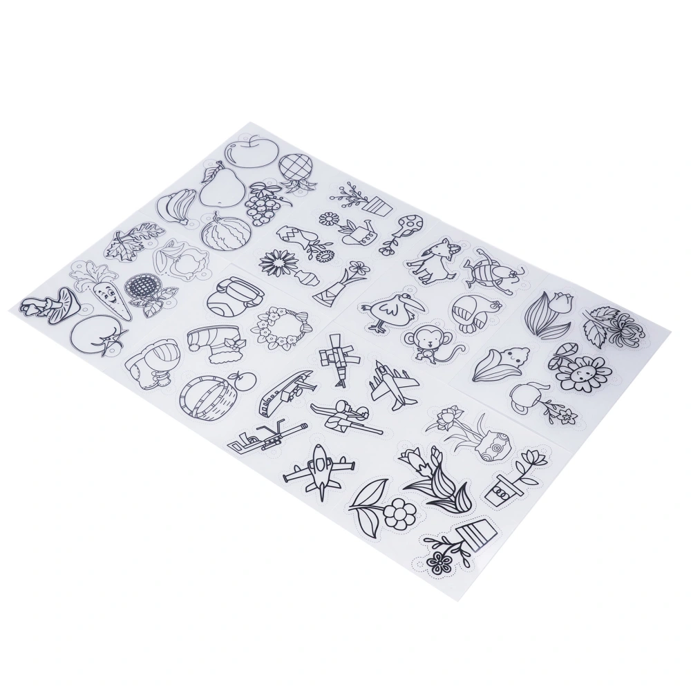 8Pcs Heat Shrinky Sheets Various Patterns Multifunctional Translucent Heat Shrink Sheet for DIY Crafts Key Chains DecorPlant Series