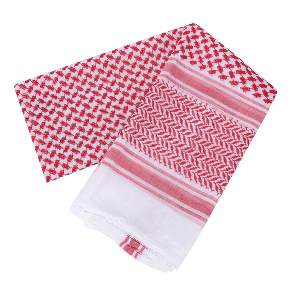 Muslim Male Traditional Red Plaid Head Scarf Men Costumes Pray Head Cap Polyester Headscarf