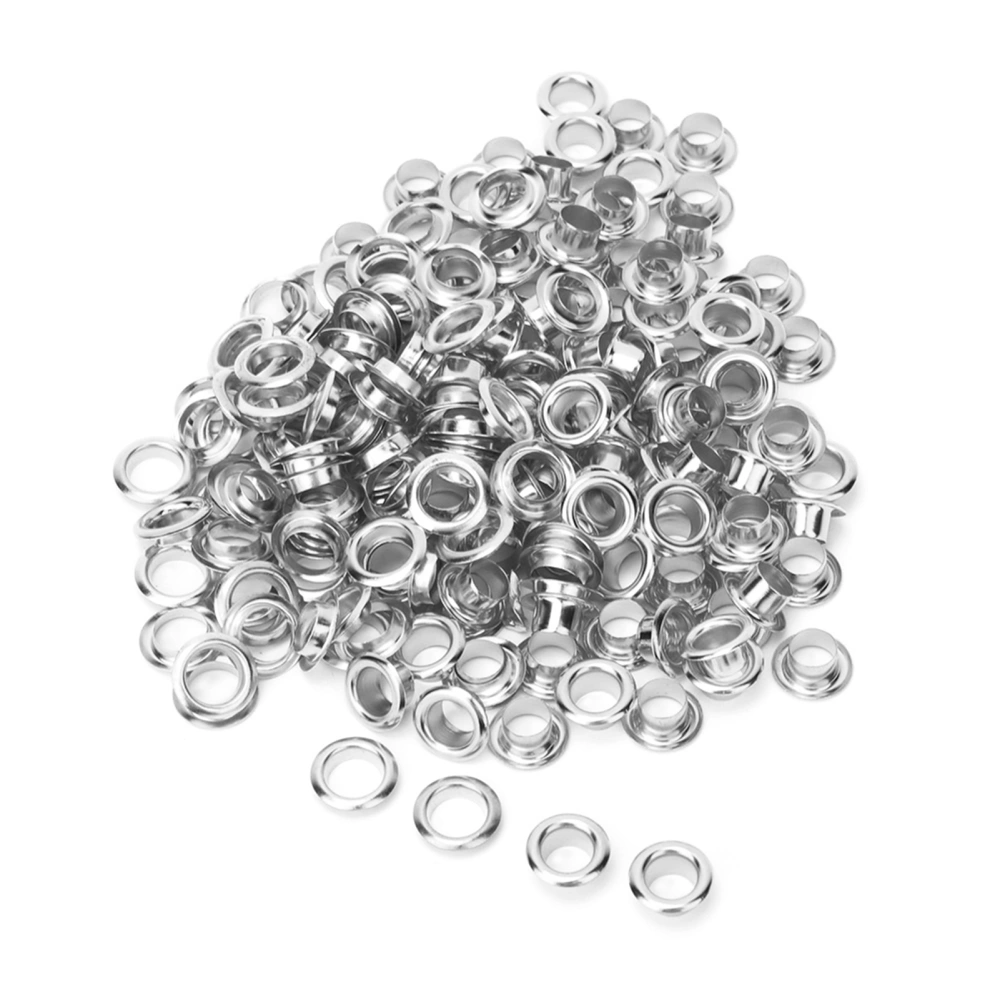 100PCS 6mm Brass Double-Sided Eyelet Hollow Rivet for Clothing Bag / Belt / Shoe(Silver )