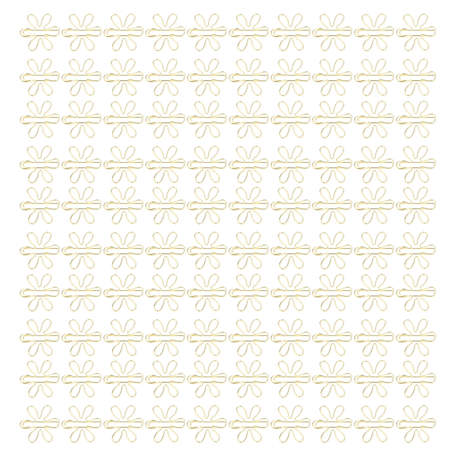 100Pcs Funny Planner Clips Innovative Cute Design Anti Rust Electroplating Process Gold Paper Clips for Office Home School Flower