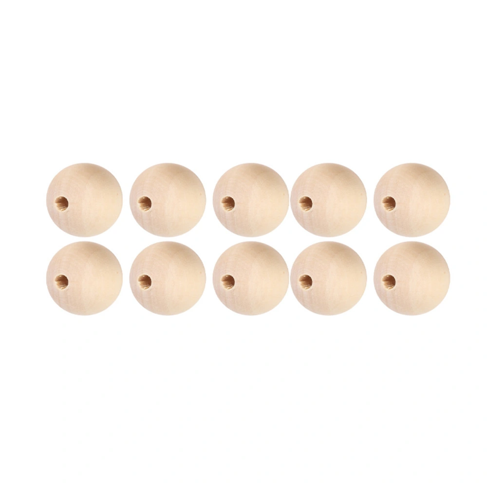 5 Bag Wood Beads Natural Round DIY Necklace HandMade Accessories 22mm/25mm/30mm(Natural Color 25mm 10Pcs)