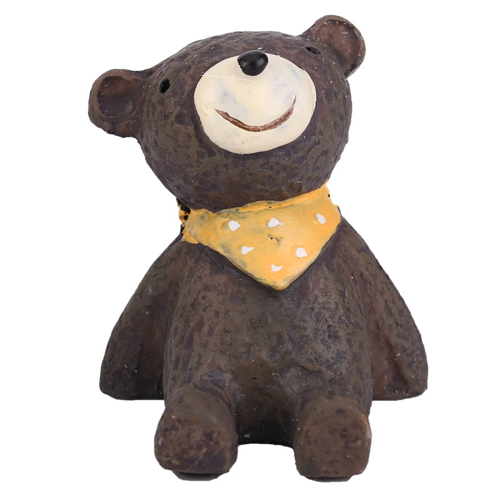 Resin Animal Simulation Model Home Decoration Kids Cartoon Educational Toy (Yellow Scarf Bear)